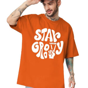 LEOTUDE Men's Cotton Regular Fit Half Sleeve Oversized Tshirt